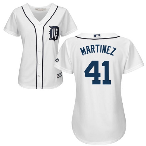 Tigers #41 Victor Martinez White Home Women's Stitched MLB Jersey - Click Image to Close